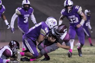 The Tigers Jacob Gonsalves had two sacks to help lead a solid Lemoore defense Friday night in its 42-35 win over Mt. Whitney.
